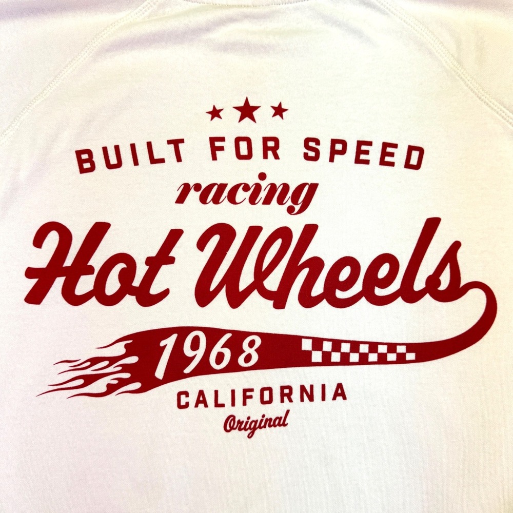 Hot‎ Wheels Sweatshirt Men's XXL VTG 1968 California Racing Pullover White Red